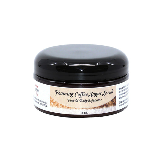 Foaming Coffee Sugar Scrub Face & Body Exfoliator 8 oz